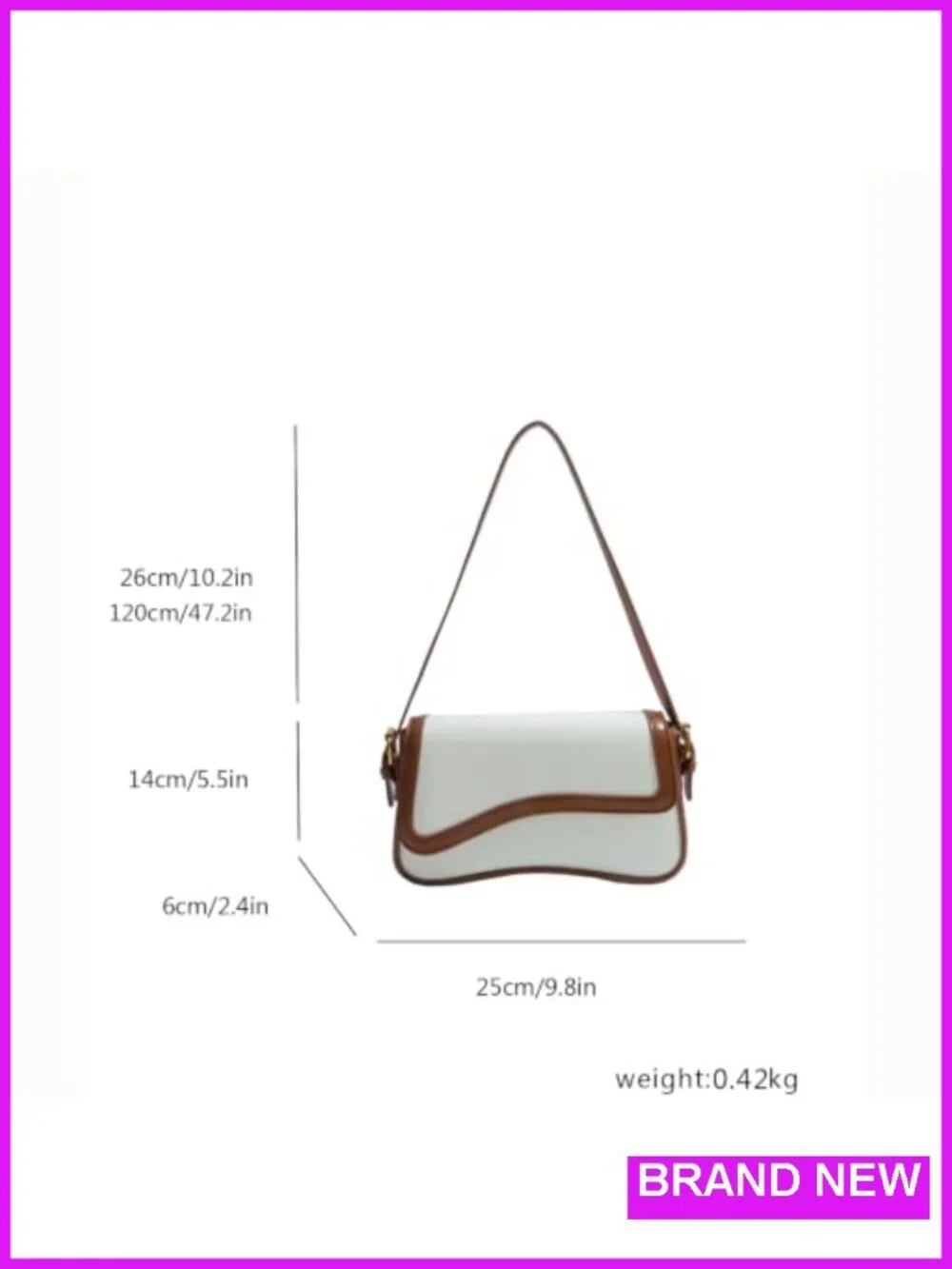 PU Leather Tote Bag with 2 Removable Straps and Zipper Closure